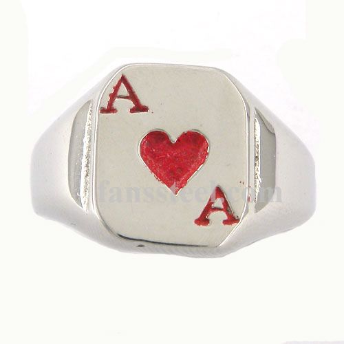 FSR08W89R gamble heart of Ace ring - Click Image to Close